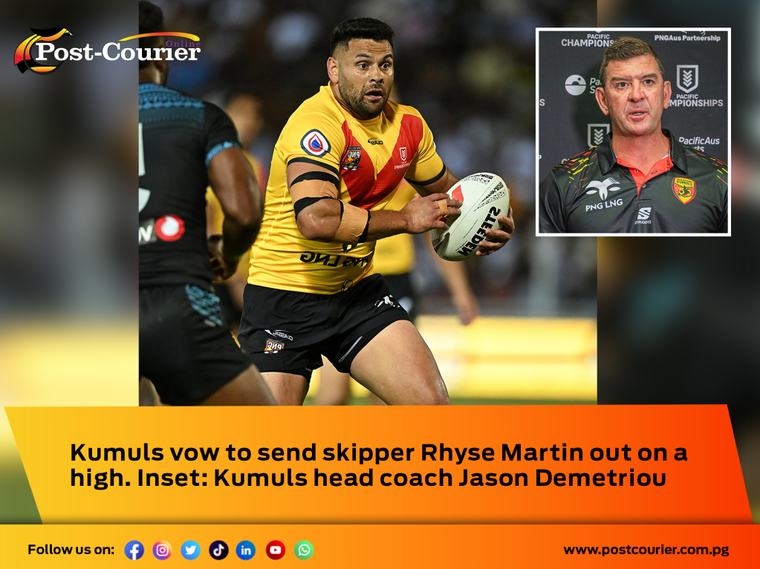Kumuls vow to send skipper Rhyse Martin out on a high