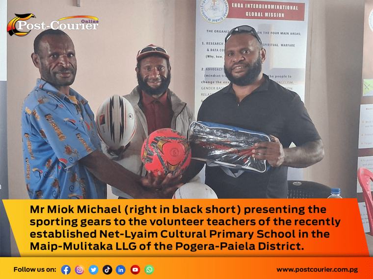 Local elite assists rural school with sporting gears in Enga Province